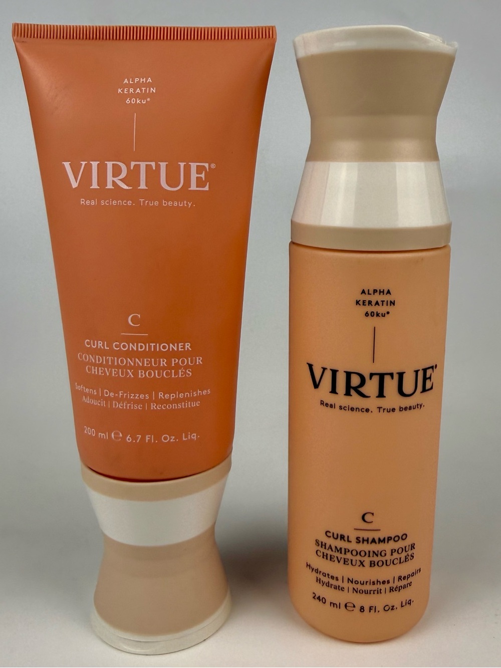 NEW Virtue Curl Shampoo 8 Oz And Conditioner 6.7 Oz Set